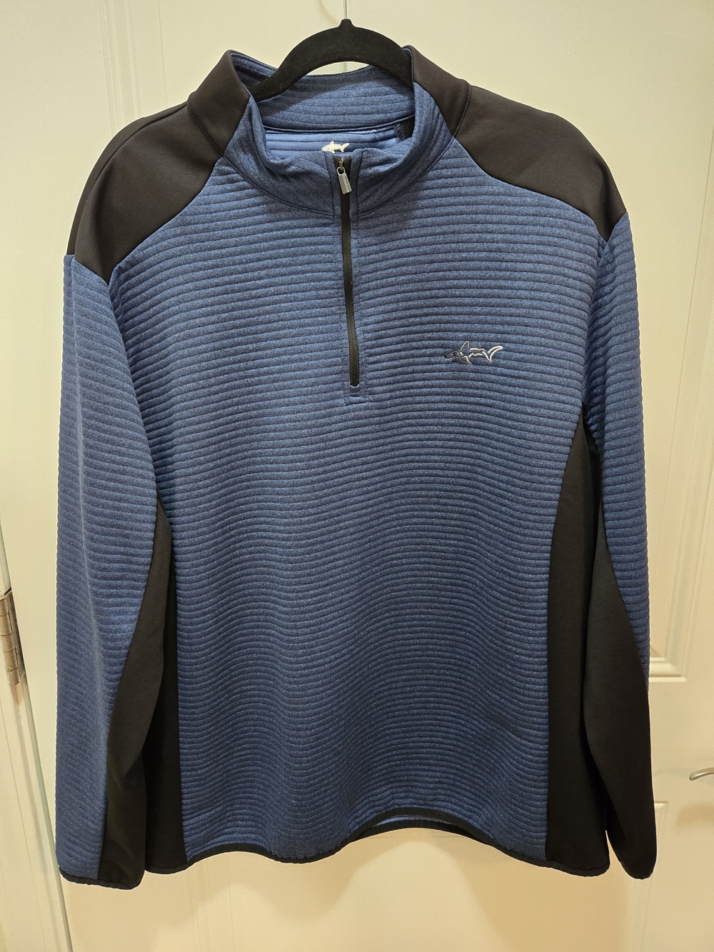 Greg Norman Collection Blue and Black Half-Zip Pullover